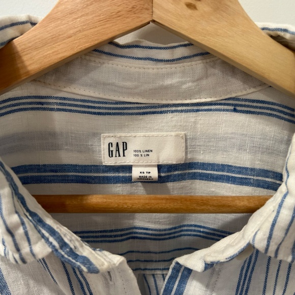 Striped 100% Linen Gap Shirt - Picture 3 of 3